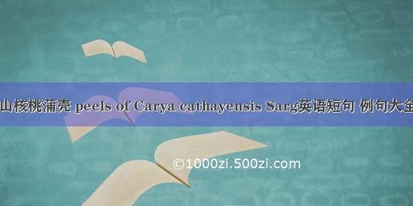 山核桃蒲壳 peels of Carya cathayensis Sarg英语短句 例句大全