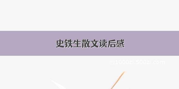 史铁生散文读后感