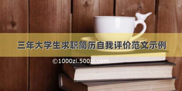 三年大学生求职简历自我评价范文示例