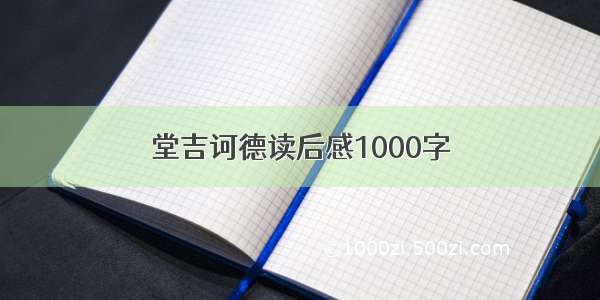 堂吉诃德读后感1000字