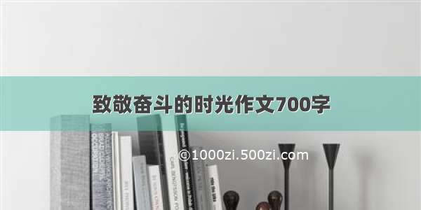 致敬奋斗的时光作文700字