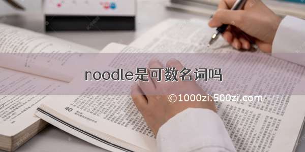 noodle是可数名词吗