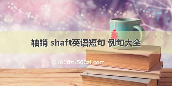 轴销 shaft英语短句 例句大全