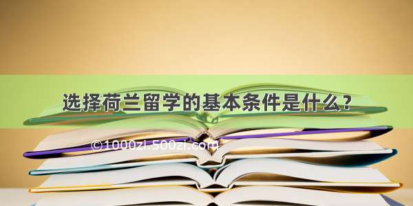 选择荷兰留学的基本条件是什么？