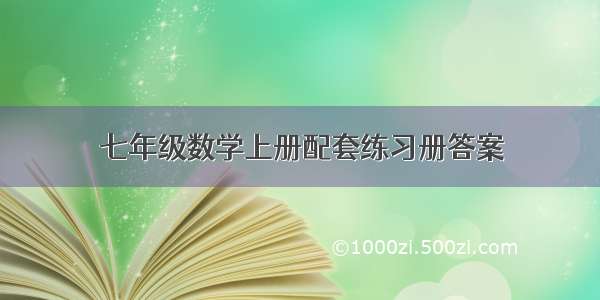 七年级数学上册配套练习册答案