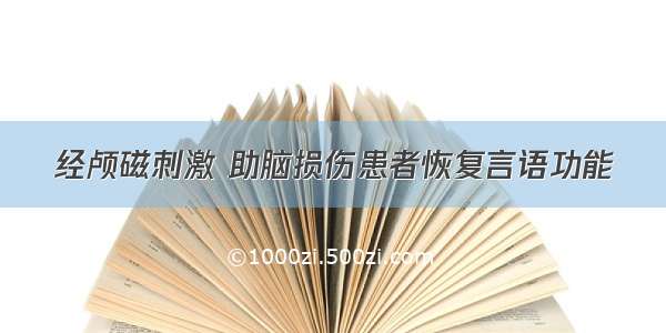 经颅磁刺激 助脑损伤患者恢复言语功能