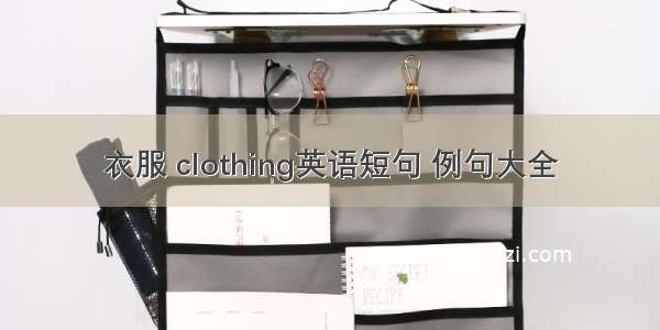 衣服 clothing英语短句 例句大全