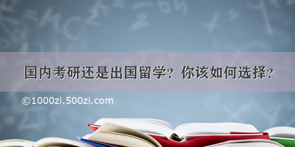 国内考研还是出国留学？你该如何选择？