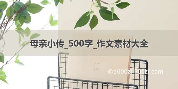 母亲小传_500字_作文素材大全