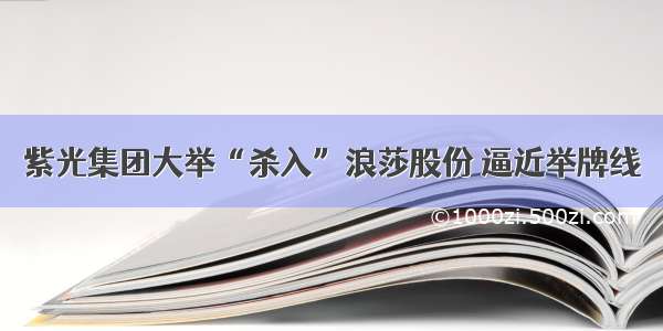 紫光集团大举“杀入”浪莎股份 逼近举牌线