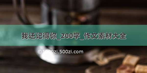 我还记得你_200字_作文素材大全