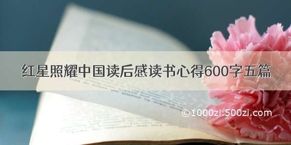 红星照耀中国读后感读书心得600字五篇