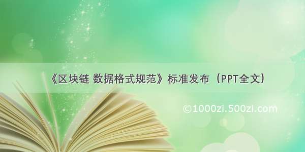 《区块链 数据格式规范》标准发布（PPT全文）