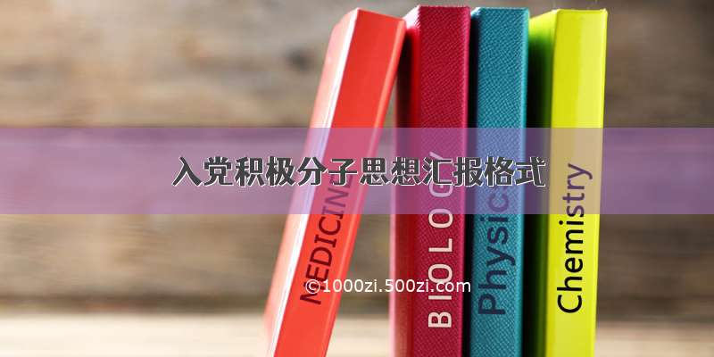 入党积极分子思想汇报格式