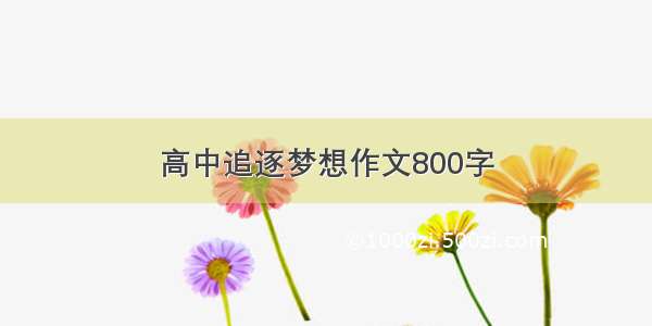 高中追逐梦想作文800字