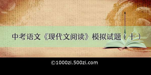 中考语文《现代文阅读》模拟试题（十）