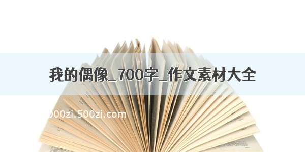 我的偶像_700字_作文素材大全