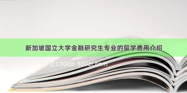 新加坡国立大学金融研究生专业的留学费用介绍