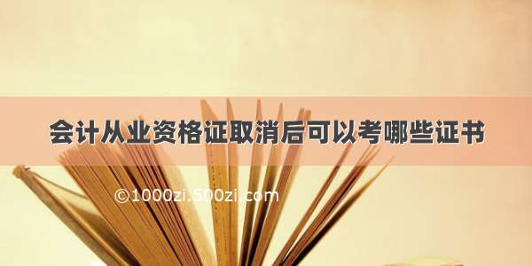 会计从业资格证取消后可以考哪些证书