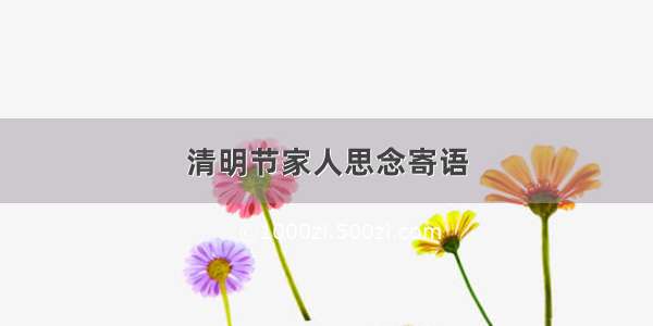 清明节家人思念寄语