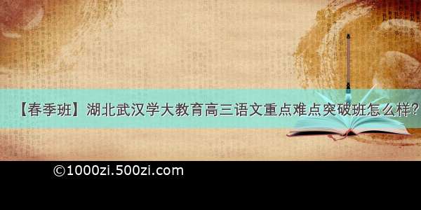 【春季班】湖北武汉学大教育高三语文重点难点突破班怎么样？