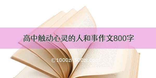 高中触动心灵的人和事作文800字