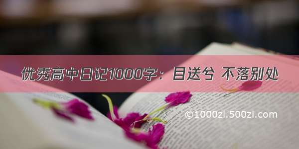 优秀高中日记1000字：目送兮 不落别处