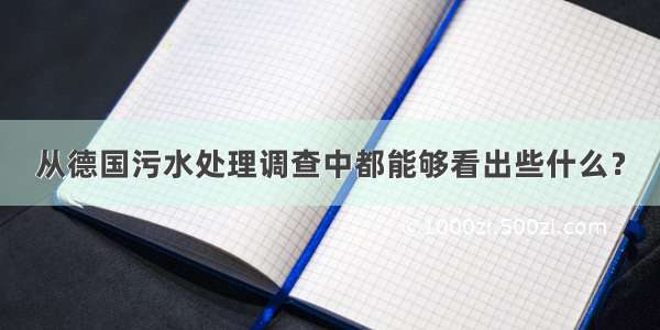 从德国污水处理调查中都能够看出些什么？