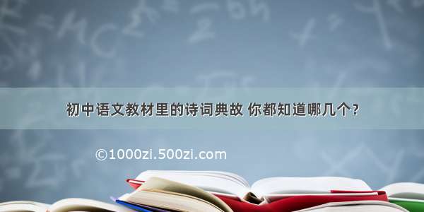 初中语文教材里的诗词典故 你都知道哪几个？