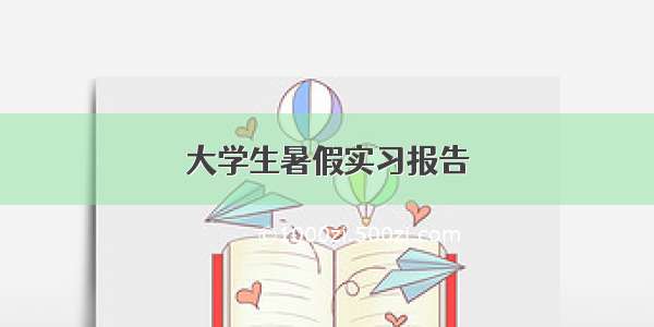 大学生暑假实习报告