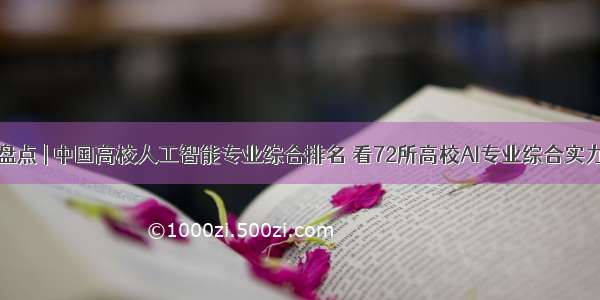 盘点 | 中国高校人工智能专业综合排名 看72所高校AI专业综合实力