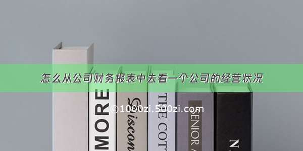 怎么从公司财务报表中去看一个公司的经营状况