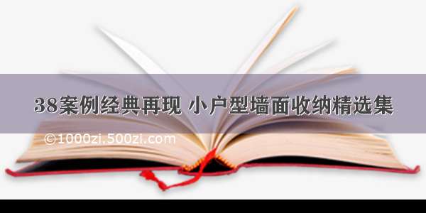 38案例经典再现 小户型墙面收纳精选集