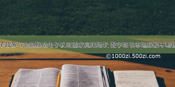 电子政务与电商推动电子认证需求高速增长 数字证书市场规模不断扩大