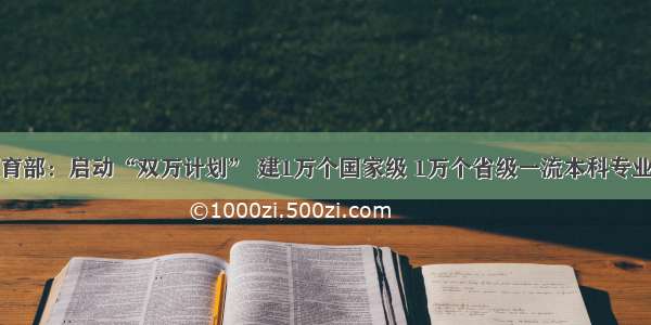 教育部：启动“双万计划” 建1万个国家级 1万个省级一流本科专业点