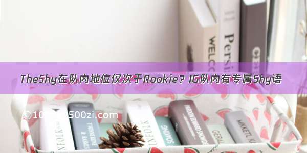 TheShy在队内地位仅次于Rookie？IG队内有专属Shy语