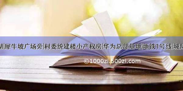 东莞|松山湖|犀牛坡广场旁|村委统建楼小产权房|华为总部基地|地铁1号线|城际轻轨|107