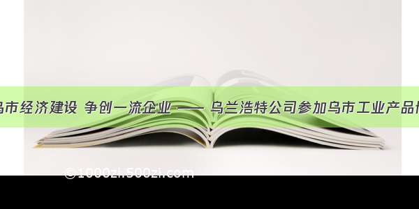 助推乌市经济建设 争创一流企业 —— 乌兰浩特公司参加乌市工业产品博览会