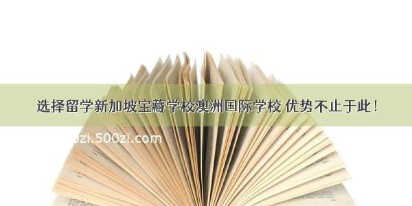 选择留学新加坡宝藏学校澳洲国际学校 优势不止于此！