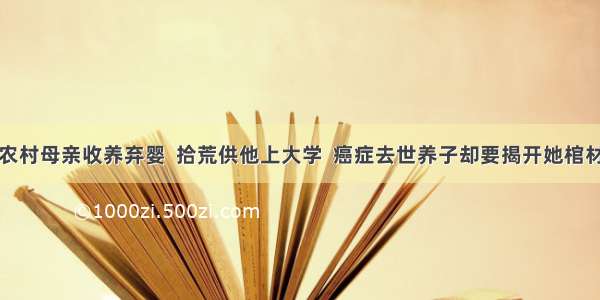 农村母亲收养弃婴  拾荒供他上大学  癌症去世养子却要揭开她棺材