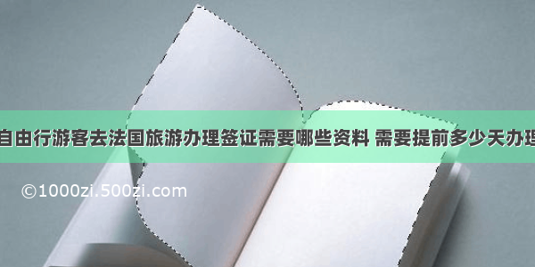 自由行游客去法国旅游办理签证需要哪些资料 需要提前多少天办理