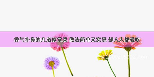 香气扑鼻的几道家常菜 做法简单又实惠 却人人都爱吃