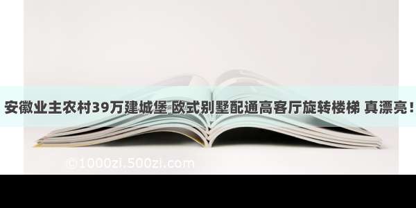 安徽业主农村39万建城堡 欧式别墅配通高客厅旋转楼梯 真漂亮！