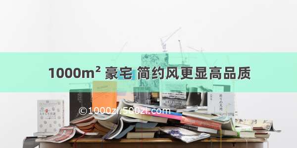 1000m² 豪宅 简约风更显高品质