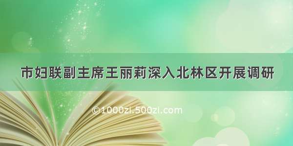 市妇联副主席王丽莉深入北林区开展调研