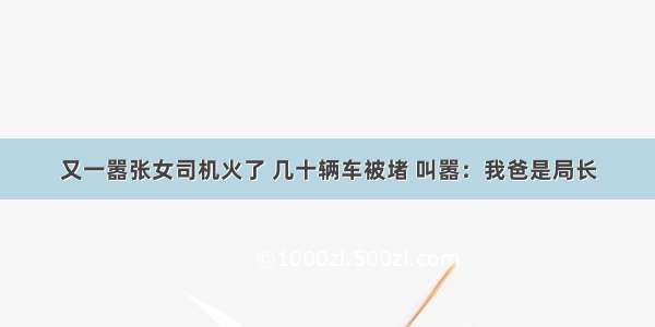 又一嚣张女司机火了 几十辆车被堵 叫嚣：我爸是局长