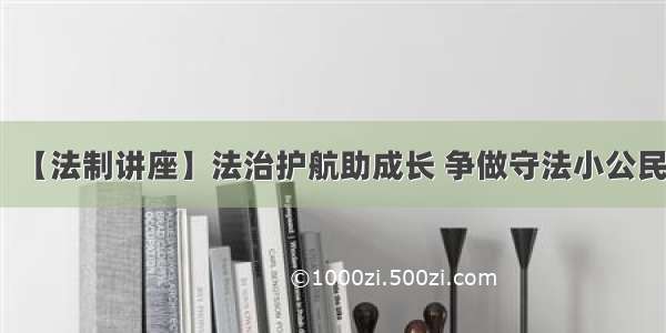 【法制讲座】法治护航助成长 争做守法小公民