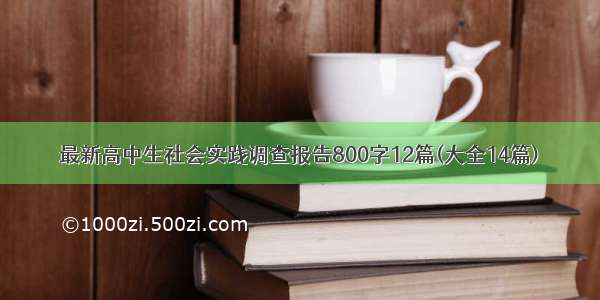 最新高中生社会实践调查报告800字12篇(大全14篇)