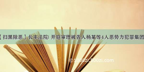 【扫黑除恶】长丰法院| 开庭审理被告人杨某等4人恶势力犯罪集团案