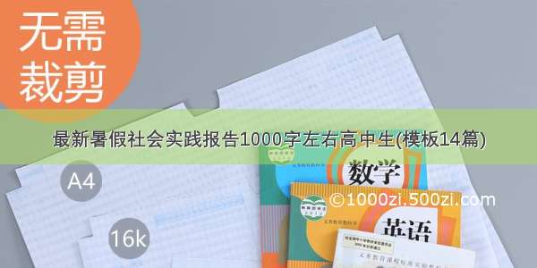 最新暑假社会实践报告1000字左右高中生(模板14篇)